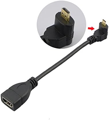 Unghi Micro HDMI la HDMI adaptor cablu;Seadream 6 15cm 90 grade Micro HDMI în jos-spre tată la HDMI mamă cablu adaptor Conector