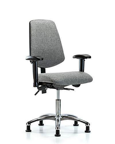 LabTech scaune LT41385 Tesatura birou înălțime scaun Mediu spate crom bază, înclinare, arme, alunecări, Gri