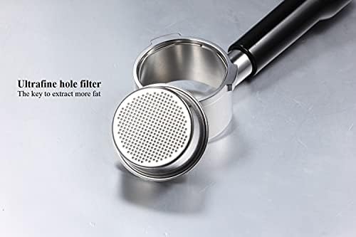 51 mm Portafilter fără fund 3 urechi pentru Delonghi Dedica EC680/EC685, cu coș de filtrare a cupei cu capacitate dublă, Fit